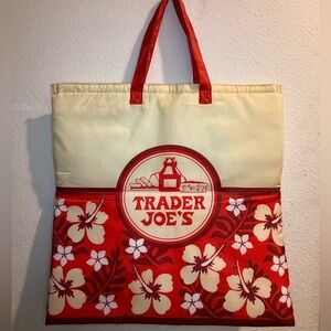 Trader Joe's Vintage 18" Insulated Hawaiian Hibiscus Flower Reusable Cooler Bag